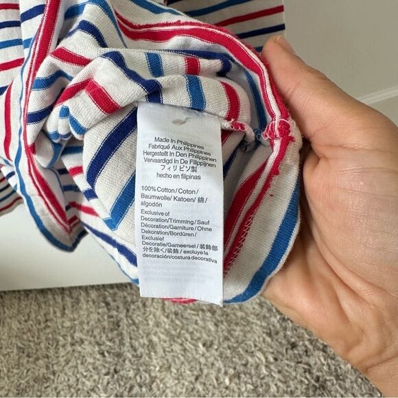 Crewcuts Girls' boatneck T-shirt in star-patch stripe size L (10-11) Long Sleeve - Picture 6 of 9